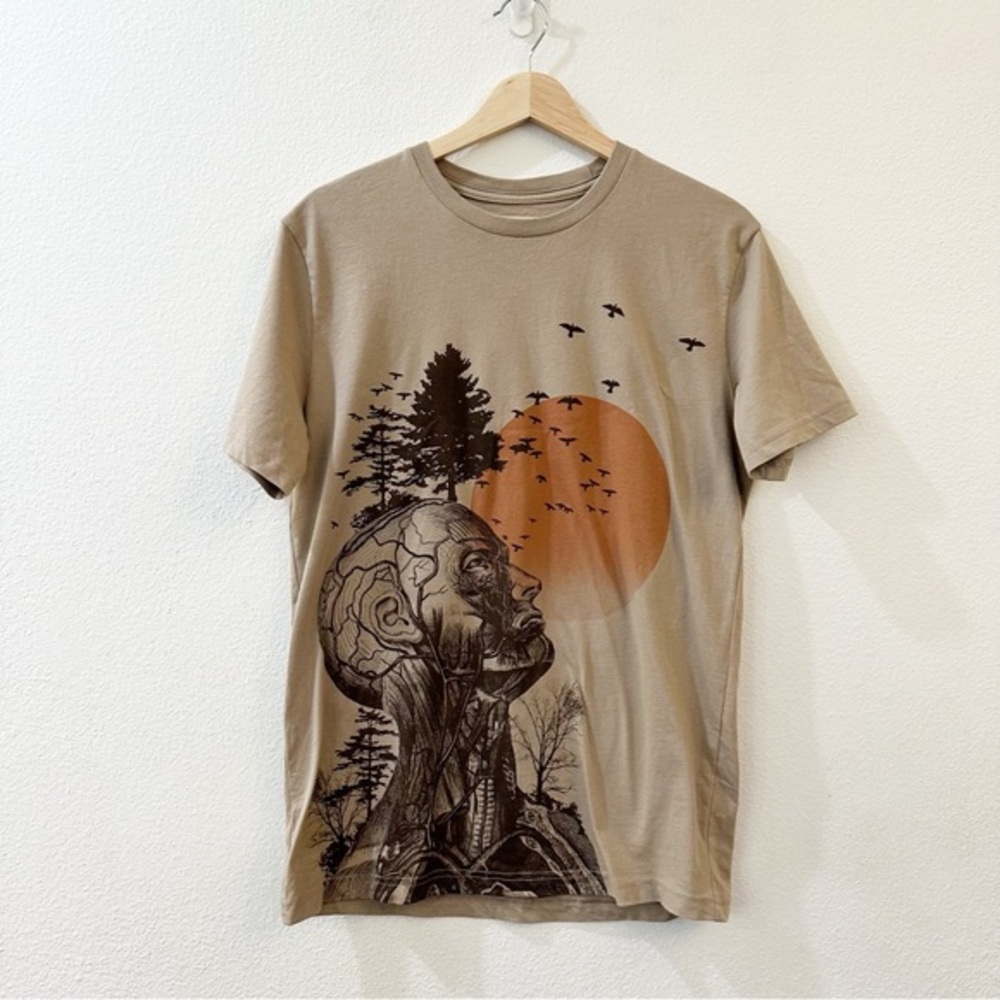 Junk Food Men's The‎ Hangover Alan Human Tree Dark Khaki Tee  Shirt Size Small